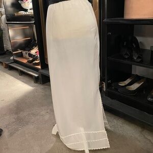 Full-length Side Slit Cream Skirt 1960s Slip by The Snip-it Slip